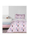 Das Home Sheet Set Single Cotton Grey, Pink 170x260cm 3pcs