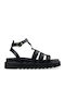 Sandale Casual Damă Gladiator Flatforme Negre