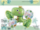 Set of 5 Balloons Foil Round Little dinosaur 45cm