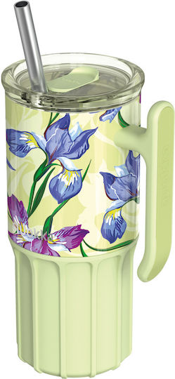 Quokka Handled Tumbler Stainless Steel BPA Free 720ml Green Tea with Straw and Handle