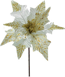 General Trade Dekoblume Weiß-Gold 25 cm