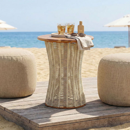 Τραπέζι Μπαρ Catering Lemelo Πτυσσόμενο 61x61x76 Εκρού