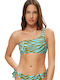 Zebra Bikini Mit Einem Schulter B-Cup & Mit Polsterung Animal Print Türkis