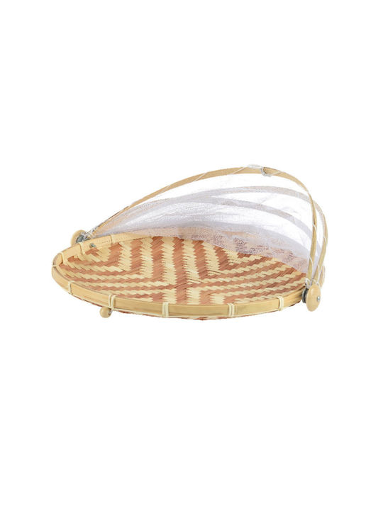 Kaemingk Bamboo Round Serving Tray made of Bamboo in Beige Color 35x35x22cm 810001 1pcs
