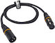 Cobra Cable XLR male - XLR female Μαύρο 1m (DMX0-01O)