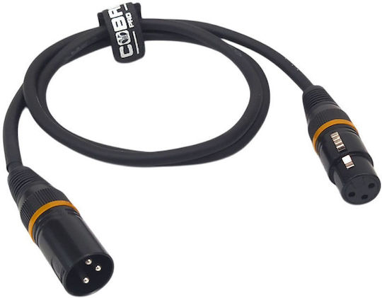 Cobra Cable XLR male - XLR female Μαύρο 1m (DMX0-01O)