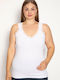 Plus Size Women's Cotton T-Shirt with Spaghetti Strap White