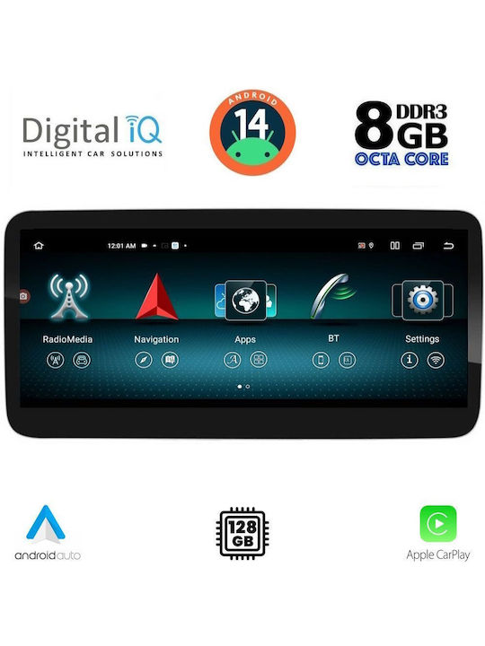 Digital IQ Car Audio System for Mercedes-Benz SLK 2012-2016 (Bluetooth/USB/WiFi/GPS/Apple-Carplay/Android-Auto) with Touch Screen 12.3"