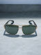 Dasoon Vision Men's Sunglasses with Gold Frame and Green Lens