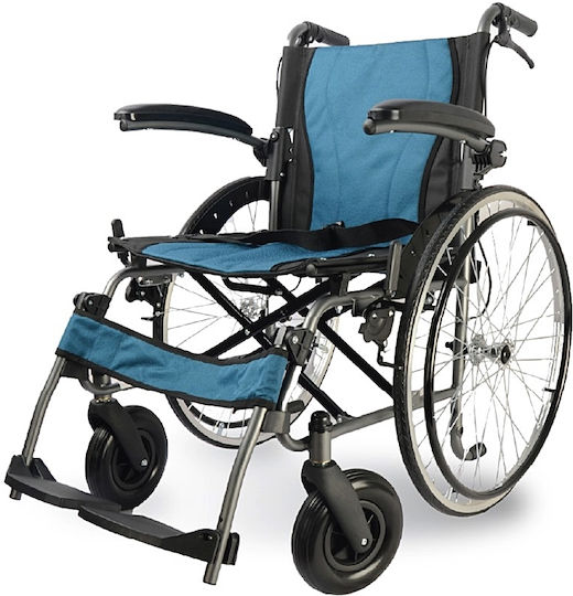 Medical Brace Αναπηρικό Αμαξίδιο 22" Πτυσσόμενο 51cm MB.W2003 Μπλε