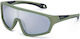 Nano Sol Mask Kids Sunglasses with Mirror Lenses Green for 7-11 Years