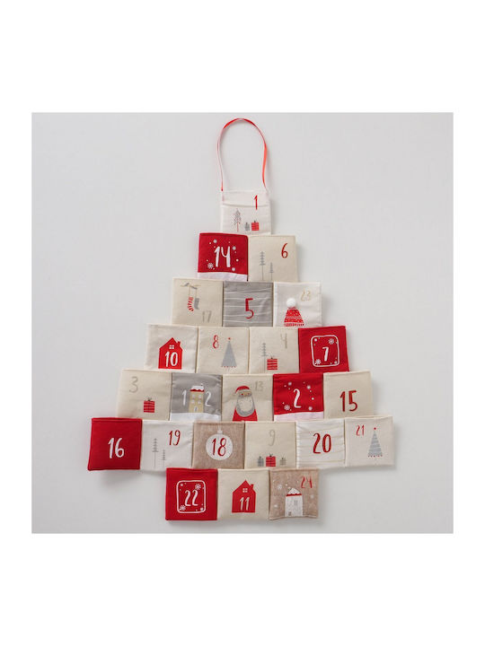 MSA Christmas Table Decoration Fabric Red L67xW62xD3cm.