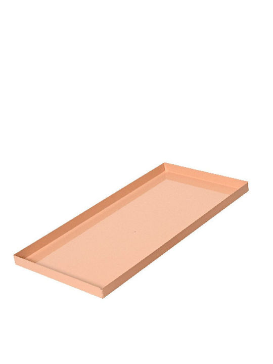Kaemingk Platou Decorativ Metalic Roz 1buc 28x14buc