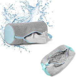 Shoe Washing Bag Quandes Interior Brushes 360° Cleaning Washing Drying Transport Storage Bag Shoes Durable Premium Polyester Reusable Portable Resistant 19x39 Cm Gray