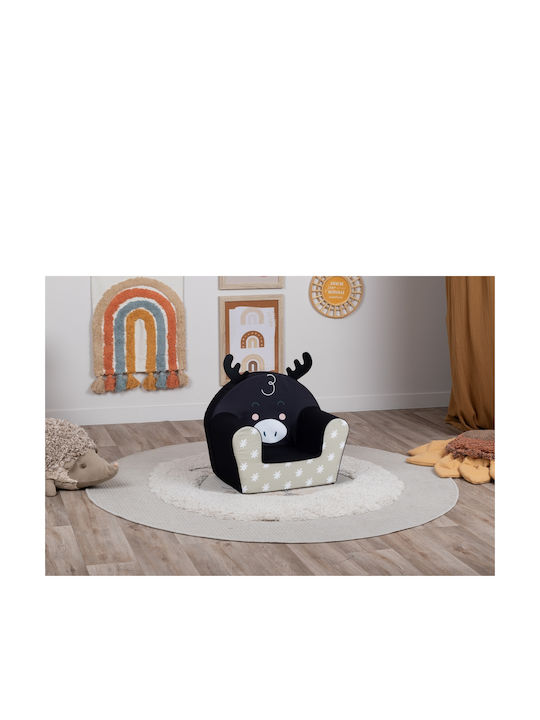 Kids Armchair with Armrests Black 42x52x32cm