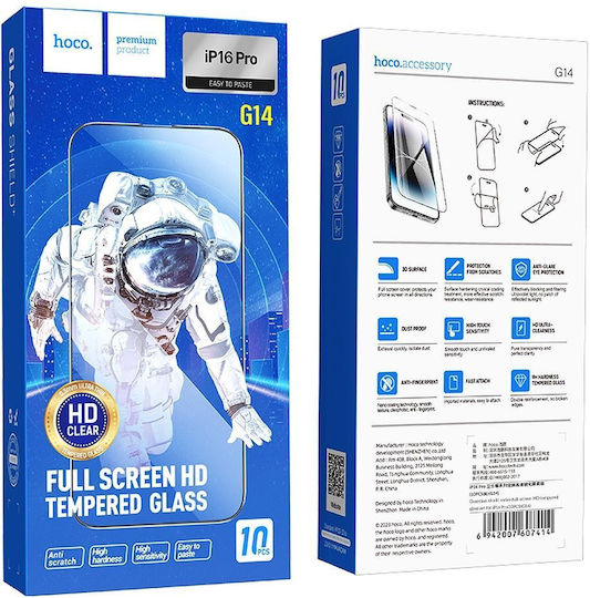 5D 0.3mm Tempered Glass Μαύρο (iPhone 17 / 17 Pro / 16 ProMoto G14 / G54 / G54 Power)