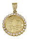 Roloi Kaliamanis Pendant Kids Talisman Double Sided Konstantinato made of Gold 14K PM1269
