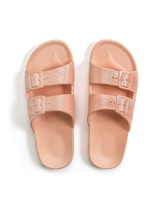Apricot Glitter Σαγιονάρες σε στυλ Πέδιλα σε Πορτοκαλί Χρώμα