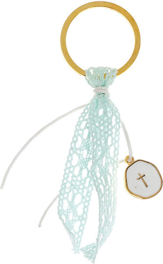 Bellissimo Christening Charm Keychain Light Blue 50 Pieces