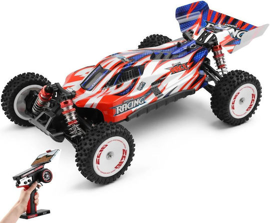 Mașină de curse profesională cu telecomandă Wltoys 124008 4wd viteză mare 60km/h scară 1:12 2.4g 11.1v 2000 Mah 3s 25c baterie 16 min autonomie motor fără perii