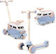 Homeone Kinderroller 3-Rad mit Sitz für 3+ Jahre Blau