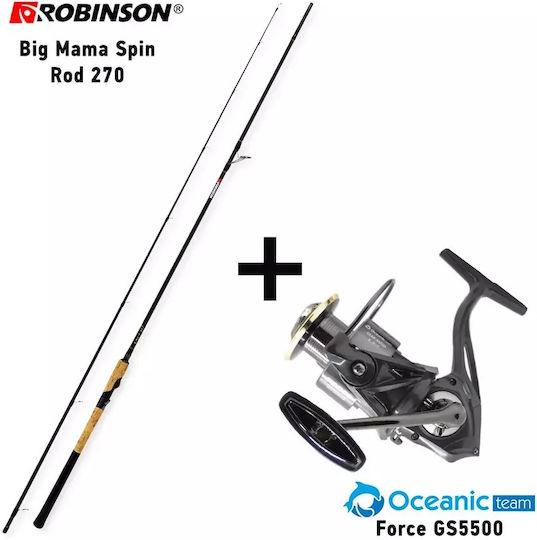 Robinson Big Mama Spin Rod 270 Fishing Rod for Shore Jigging / Light Jigging with Reel 2.70m 18-70gr