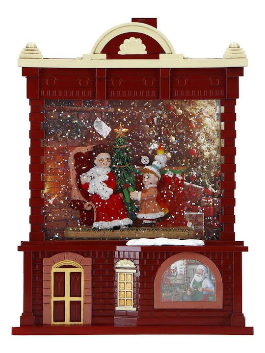 MSA Christmas Illuminated Decorative House Red with Battery 21.7x16.5x9.5cm.