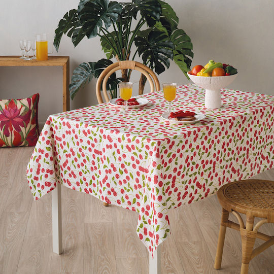 Kentia Tablecloth Cotton Set Trinity Red 140x180cm