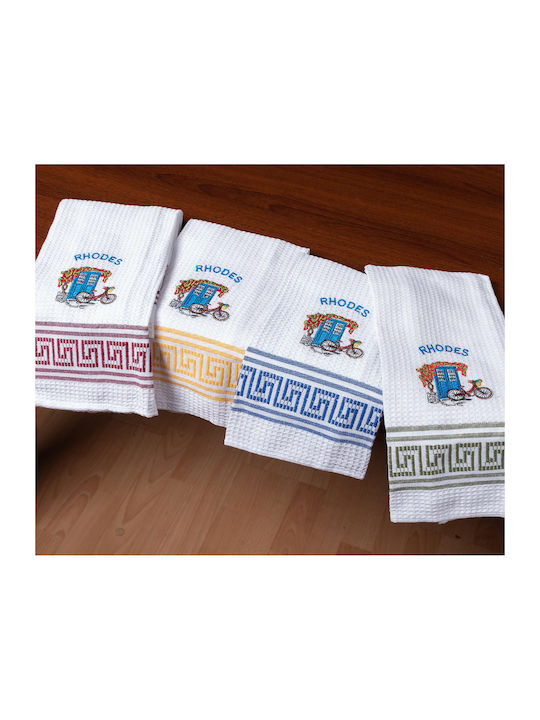 Silk Fashion Rhodes Tea Towel in White Color 45...