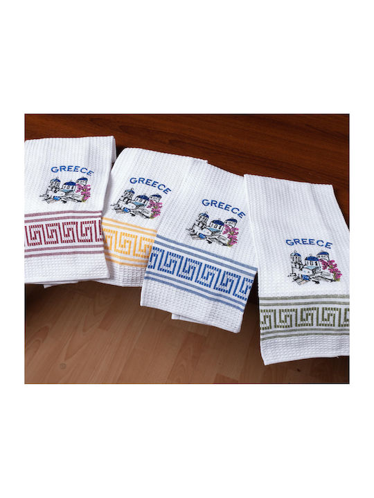 Silk Fashion Church Greece Tea Towel in White Color 45x65cm 12pcs