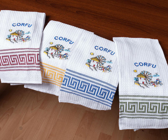 Silk Fashion Вятърна мелница Corfu Чаена кърпа в Бял Цвят 45x65см 12бр