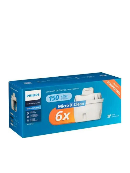 Philips Ανταλλακτικό Φίλτρο Νερού για Κανάτα Micro X-clean 6τμχ
