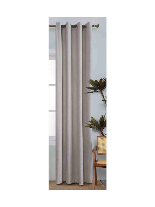 ForHome Κουρτίνα με Τρουκς Μπεζ 140x260εκ.