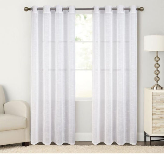 Chios Hellas Curtain with Grommets White 140x260cm