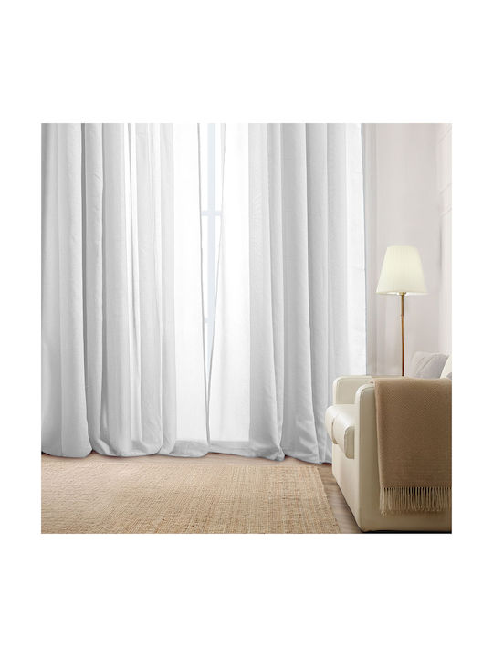 Whitegg Κουρτίνα με Τρέσα K0181 Λευκή 270x280εκ.