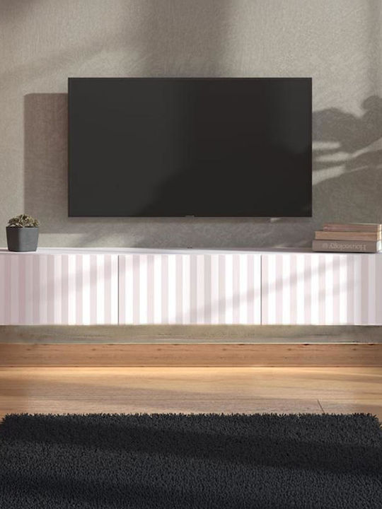 Fylliana TV-Ständer Antibes mit LED-Beleuchtung Weiß/Weiß Matt M192xP42xH32cm