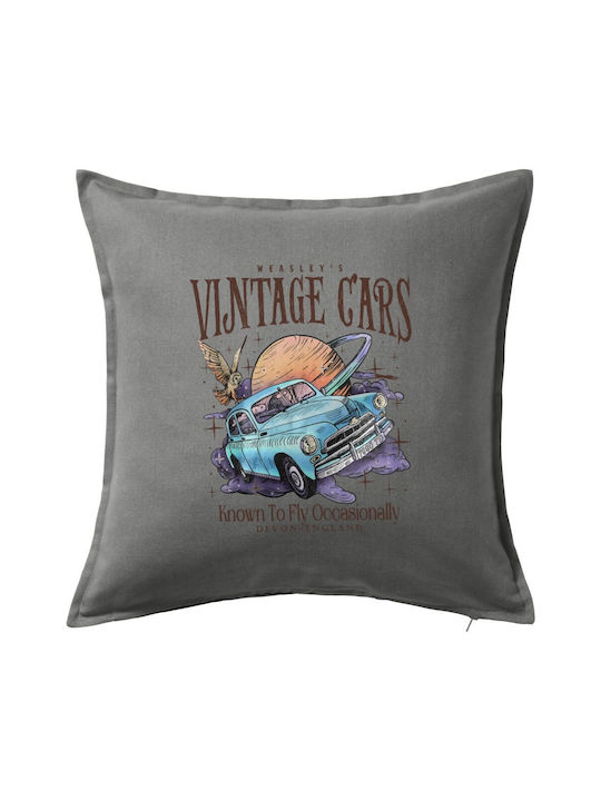 Wizard Flying Car Sofa Pillow Grey 100% Cotton ...