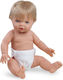 Nines d' Onil Babypuppe Babylin Weißer Junge Haar & Windel 38 cm