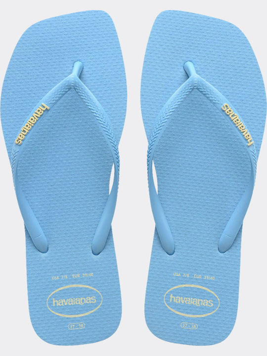 Slim Square Logo Pop Frauen Flip Flops in Blau Farbe