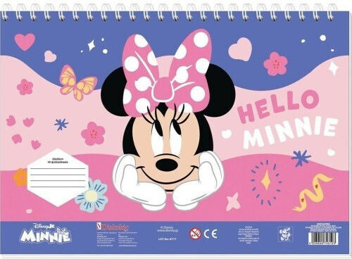 Diakakis Imports Disney Minnie Mouse Μπλοκ Ζωγραφικής Minnie 23x33 40φυλ Αυτοκ-στενσιλ 2σελ Χρ 2σχ 000564986