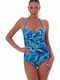 Strapless Ολόσωμο Μαγιό με Ελαφριά Ενίσχυση για Μεγάλο Στήθος Floral Ρουα