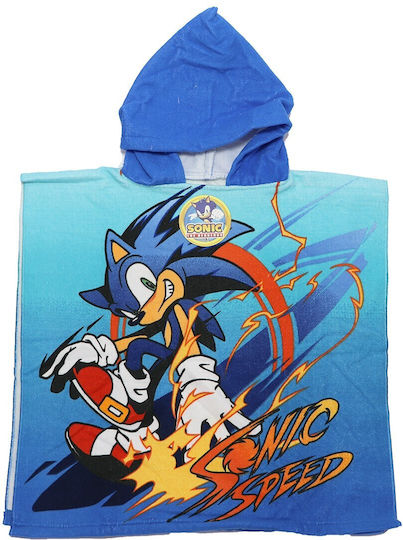 Sonic Kinder Strandponcho Mikrofaser Schnell Trocknend 55x110cm Ye18286 Blau