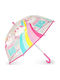 Unicorn Kids Curved Handle Umbrella with Diameter 70cm Transparent