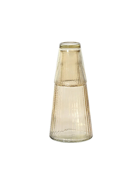Kaemingk Krug mit Gläsern Glas Yellow 2Stück