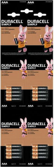 Duracell Simply Alkaline Batteries AAA 1.5V 16pcs