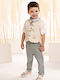 Кръщелно костюмче за момче в ментово-слонова кост 125.40.8570 Baby Bloom Bbm-125-40-8570