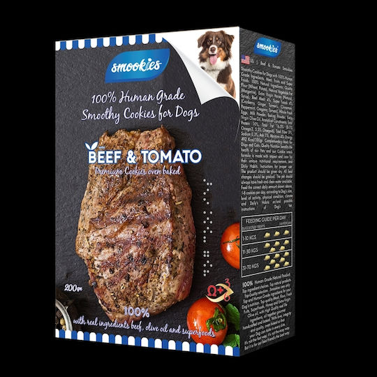 Smookies Leckerli für Hunde mit Rindfleisch und Tomate 200gr