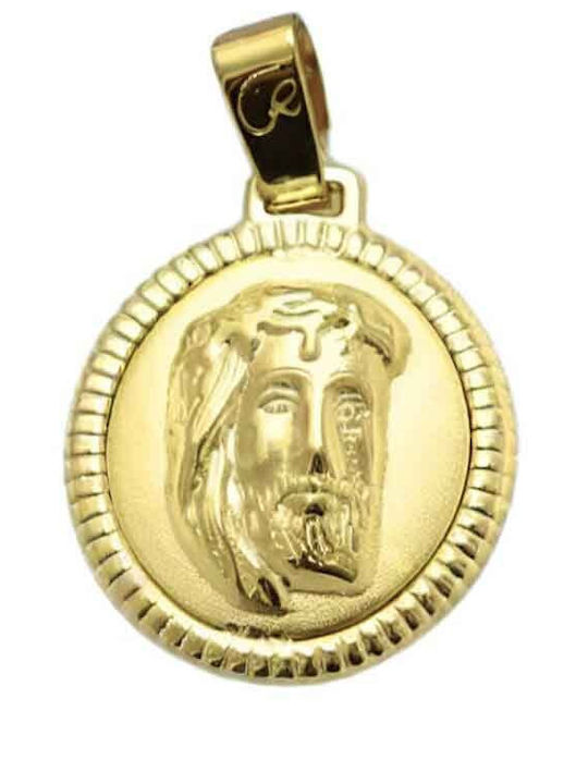 Gatsa Pendant Kids Talisman Double Sided Konstantinato made of Gold 9K F665
