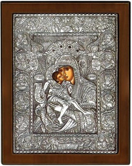 Εικονα Παναγια Αξιον Εστι Ασημενιο 925° 23 X 17 Cm