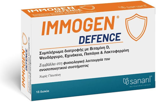 Sanaril Immogen Defence Συμπλήρωμα για την Ενίσχυση του Ανοσοποιητικού 15 κάψουλες